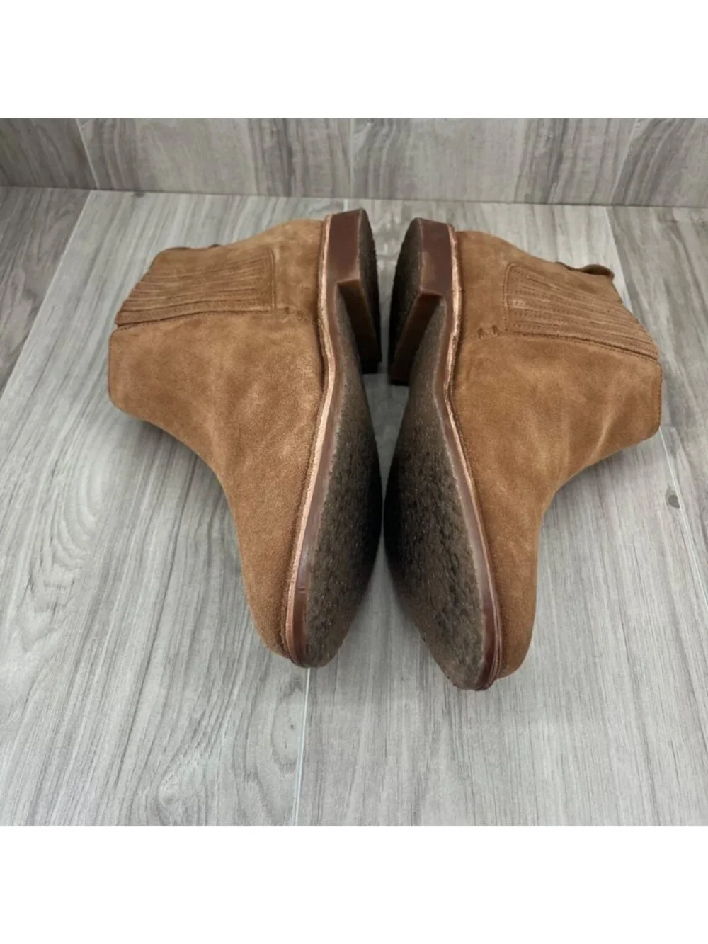 Seychelles Ankle Boots Womens 10 Brown Suede Slip On Chelsea Booties